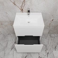 Style Line Тумба под раковину Матис 60 белая матовая – фотография-6